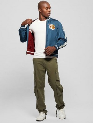 Guess Irvine Reversible Souvenir Jacket Blauw | GUESS-SN30726