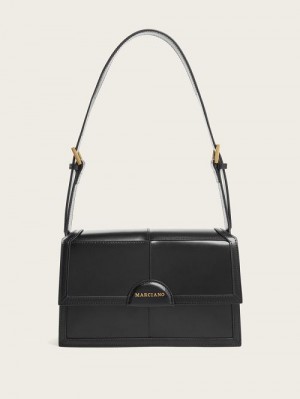 Guess Isa Convertible Leather Bag Zwart | GUESS-SN28936