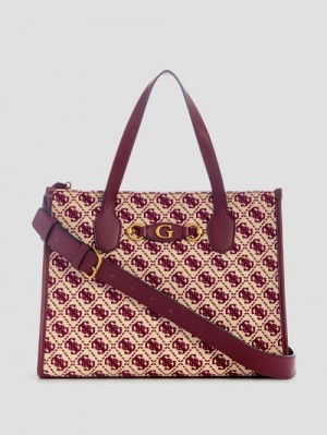 Guess Izzy Jacquard Logo Tote Roze | GUESS-SN28717