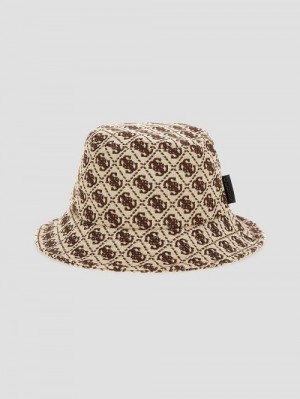 Guess Izzy Jacquard Quattro G Bucket Hat Bruin | GUESS-SN30169
