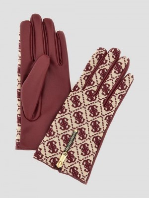 Guess Izzy Jacquard Quattro G Gloves Roze | GUESS-SN30162