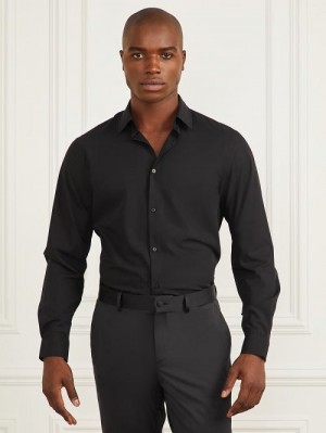 Guess Jacob Notched Cuff Shirt Zwart | GUESS-SN31130