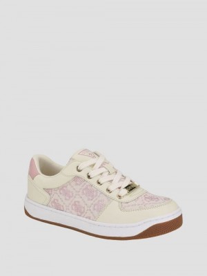 Guess Jacquard Low-Top Sneakers Roze | GUESS-SN29549