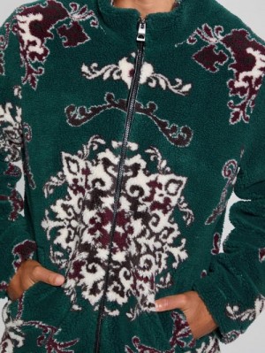 Guess Jacquard Sherpa Jacket Groen | GUESS-SN27905