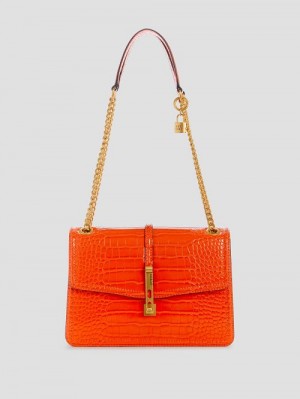 Guess James Croc Convertible Bag Oranje | GUESS-SN28800
