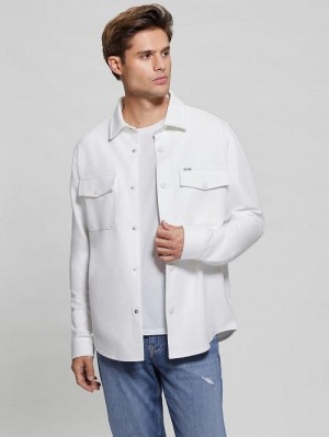 Guess James Textured Shirt Wit | GUESS-SN31131