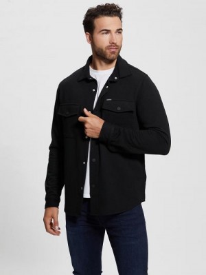 Guess James Textured Shirt Zwart | GUESS-SN31115