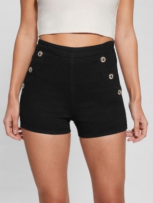 Guess Janae Denim Shorts Zwart | GUESS-SN26625