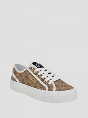 Guess Jelexa Quattro G Sneakers Bruin | GUESS-SN29574