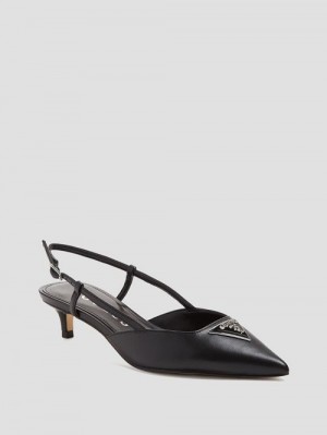 Guess Jesson Triangle Kitten Heels Zwart | GUESS-SN29857