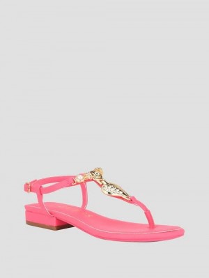 Guess Jiarella T-Strap Signature Sandal Roze | GUESS-SN29582