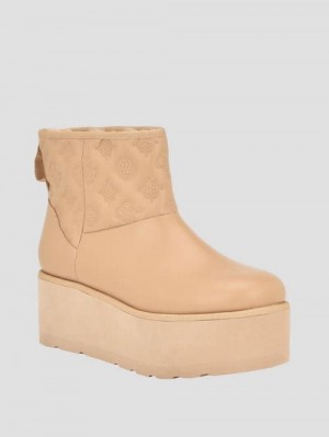 Guess Jilla Platform Bootie Beige | GUESS-SN29892