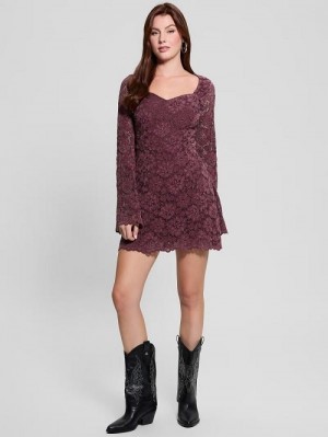 Guess Josephine Lace Dress Rood | GUESS-SN26932