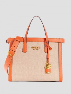 Guess Jovie Society Satchel Oranje | GUESS-SN29208