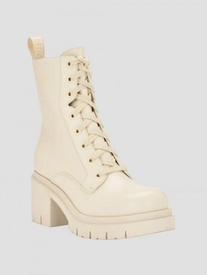 Guess Juel Lace-Up Booties Wit | GUESS-SN29946