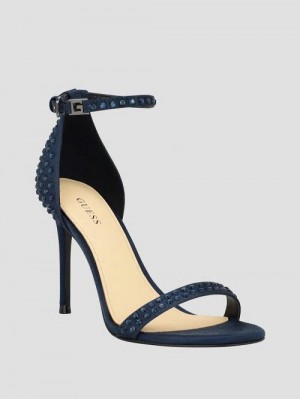 Guess Kabaile Rhinestone Heels Blauw | GUESS-SN29817