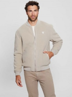 Guess Keid Sherpa Jacket Beige | GUESS-SN31571