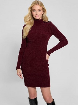 Guess Keily Mock Neck Sweater Dress Rood | GUESS-SN26814