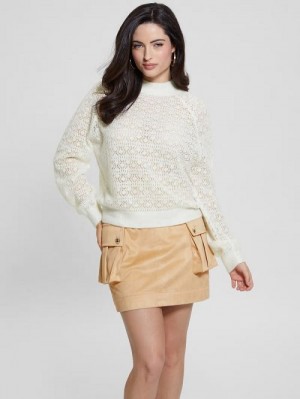 Guess Kensley Open-Knit Sweater Wit | GUESS-SN27827