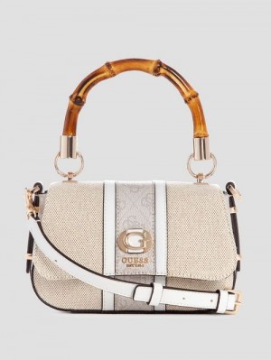 Guess Kerima Bamboo Mini Shoulder Bag Wit | GUESS-SN28758