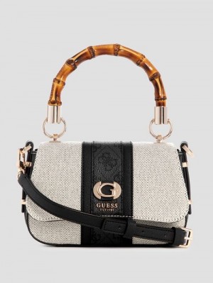 Guess Kerima Bamboo Mini Shoulder Bag Zwart | GUESS-SN29127