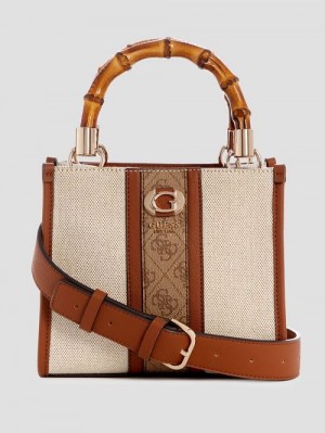Guess Kerima Bamboo Mini Tote Beige | GUESS-SN28726