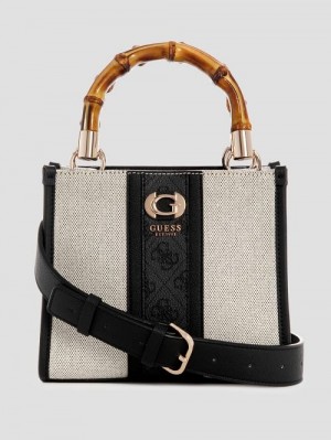 Guess Kerima Bamboo Mini Tote Zwart | GUESS-SN28731