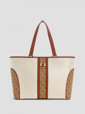 Guess Kerima Quattro G Tote Beige | GUESS-SN29432