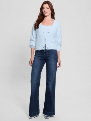 Guess Keyla Fuzzy Cardigan Blauw | GUESS-SN27258