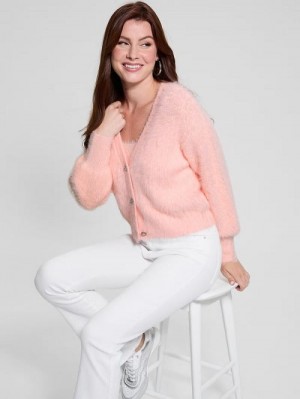 Guess Keyla Fuzzy Cardigan Roze | GUESS-SN27682