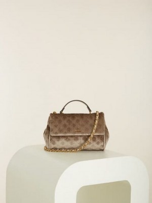 Guess Kimi Logo Convertible Crossbody Bruin | GUESS-SN28794