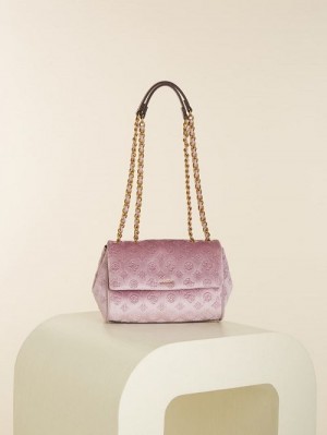 Guess Kimi Logo Convertible Crossbody Paars | GUESS-SN28918