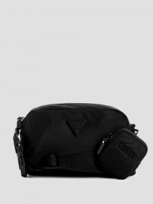 Guess Latona Nylon Sling Bag Zwart | GUESS-SN31767