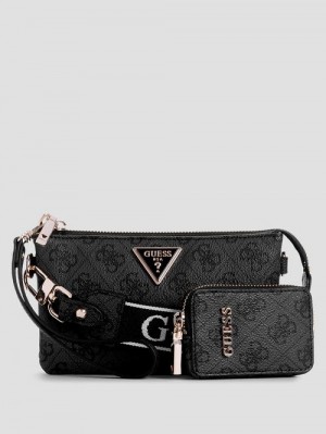 Guess Latona Quattro G Mini Crossbody Zwart | GUESS-SN29020