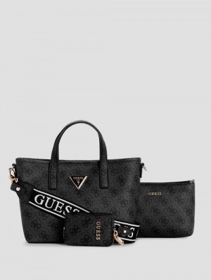 Guess Latona Quattro G Mini Tote Set Zwart | GUESS-SN29450
