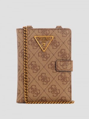 Guess Laurel Chain Passport Case Bruin | GUESS-SN30132
