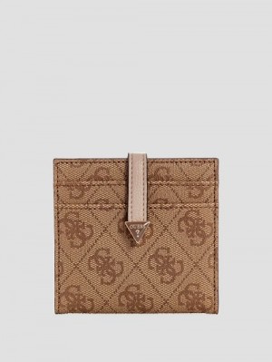 Guess Laurel Quattro G Card Case Bruin | GUESS-SN30133