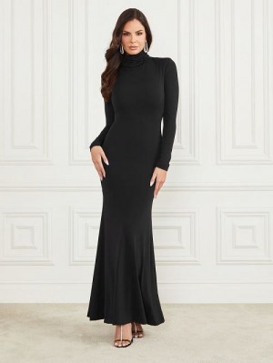 Guess Leandra Maxi Dress Zwart | GUESS-SN26831