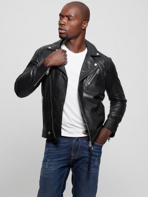 Guess Leather Jacket Zwart | GUESS-SN30868