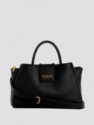 Guess Libera Small Girlfriend Satchel Zwart | GUESS-SN28719