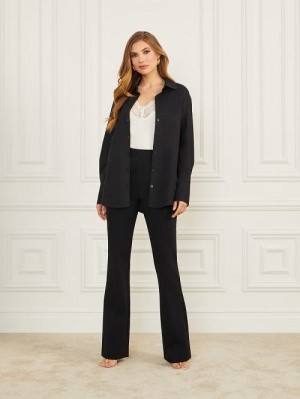 Guess Lisa Poplin Shirt Zwart | GUESS-SN27497