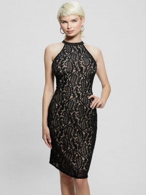 Guess Liza Mini Dress Zwart | GUESS-SN26770