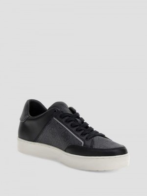 Guess Logo Side Panel Low-Top Sneakers Zwart | GUESS-SN31885