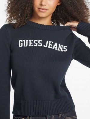 Guess Logo Sweater Blauw | GUESS-SN27382
