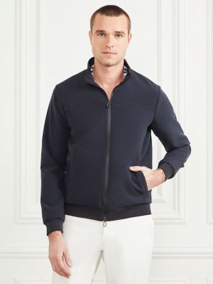 Guess Logo Zip-Up Jacket Blauw | GUESS-SN30916
