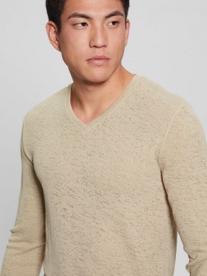 Guess Long-Sleeve Gauze Tee Goud | GUESS-SN30616