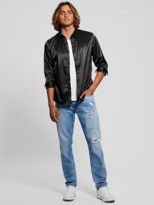 Guess Long-Sleeve Regal Shirt Zwart | GUESS-SN31297