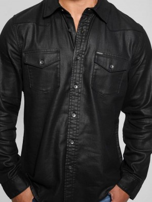Guess Long-Sleeve Western Shirt Zwart | GUESS-SN31293