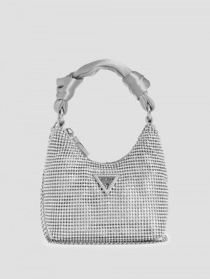 Guess Lua Mini Hobo Zilver | GUESS-SN28963