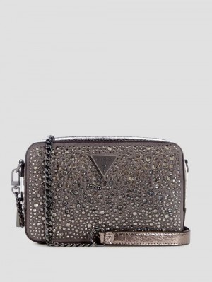 Guess Lua Rhinestone Mini Crossbody Metal | GUESS-SN28832